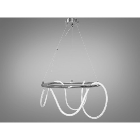 Стельова люстра LED Diasha 9752-D600CH Мотузка, 32W, срібляста, регульована висота, для коридору та вітальні