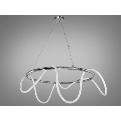Люстра стельова LED Diasha 9752-D800CH Шланг, 48W, 2640 лм, хром, для ресторану, коридору, вітальні