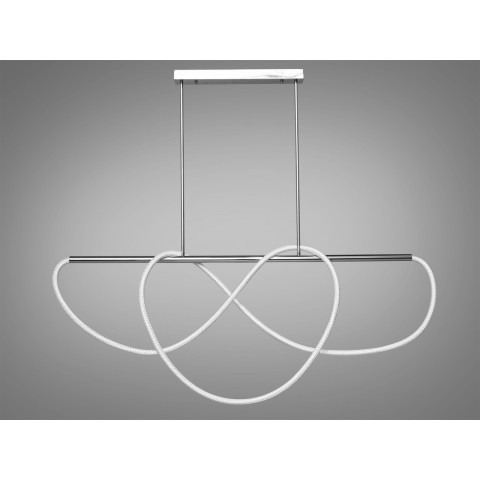 Стельова люстра LED Diasha 9752-L1500CH Шланг, 48W, 2640 лм, хром, для вітальні