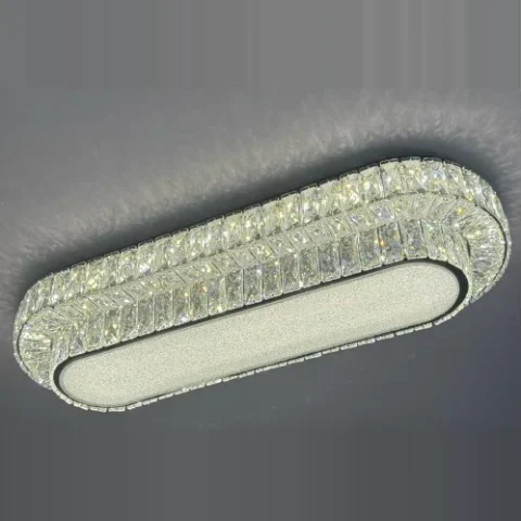 Люстра кришталева овальна Linisoln 9863-80*30С метал, скло 80×30 см, 2 лампи