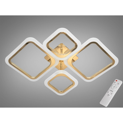 Люстра стельова LED Diasha A8060/2+2G 52W, 2860 лм, золото, сучасний стиль для коридору, вітальні, спальні