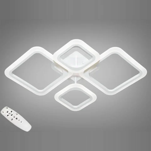 Люстра стельова LED Diasha A8060/2+2WH, 80W, 3200–6500K, білий метал