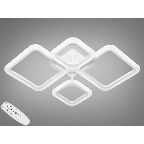 Люстра стельова LED Diasha A8060/2+2WH, 80W, 3200-6500K, білий метал, сучасний стиль для дому
