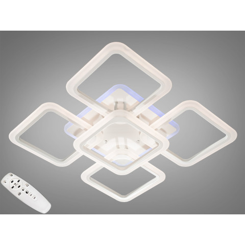 Люстра стельова LED Diasha A8060/4+1WH, 120W, 4100K, білий метал, сучасний стиль для спальні