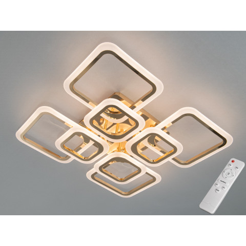 Люстра стельова LED Diasha A8060/4+4G 110W, золото, 59 см, димер, для дому та офісу