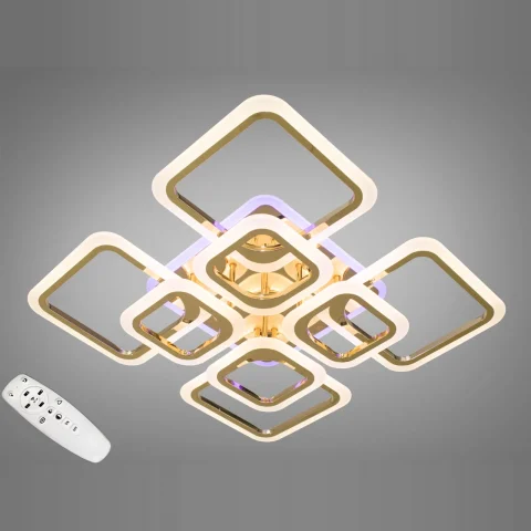 Люстра стельова LED Diasha A8060/4+4G 145W, 3200K/4100K/6500K, золото (акрил)