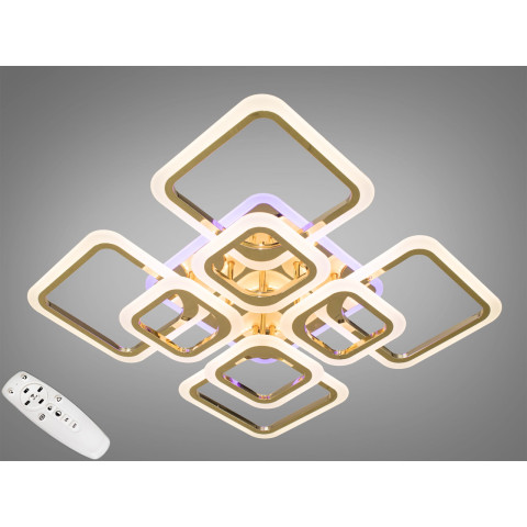 Люстра стельова LED Diasha A8060/4+4G, 145W, 3200K-6000K, золото, сучасний стиль для дому