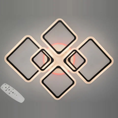 Стельовий LED світильник Diasha A8160/6BK, 115 W, 3200K-4100K-6500K, чорний метал, акрил