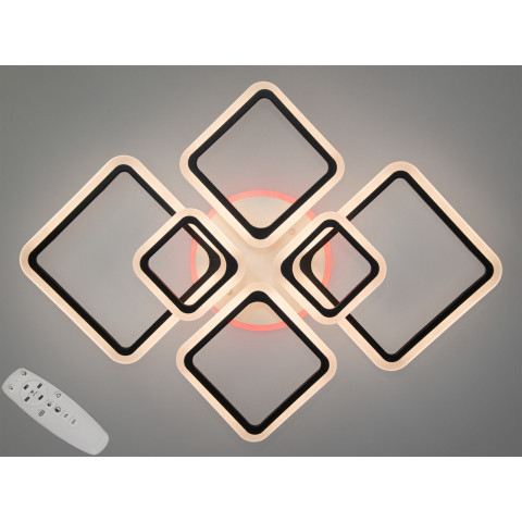 Стельовий світильник LED Diasha A8160/6BK, 150W, 3200K-6500K, чорний метал, акрил, сучасний стиль для дому