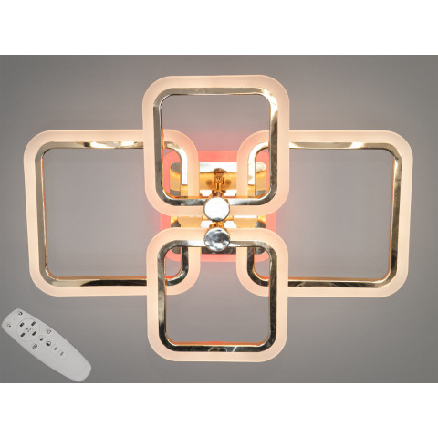 Люстра стельова LED Diasha A8208/4G, 70W, 3200K-6500K, чорний метал, сучасний стиль, з пультом, з диммером