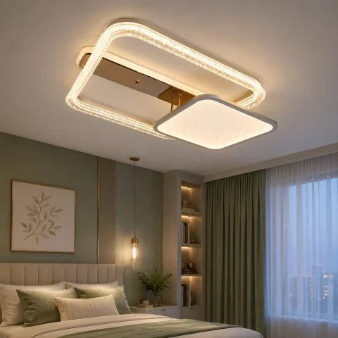 Люстра стельова LED Diasha A8819/600+400 золото, 115 Вт, 6325 лм (пульт)