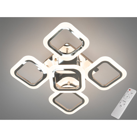 Люстра стельова LED Diasha AS8060/4+1HR, 60W, 3300 лм, хром, для вітальні, спальні, кухні, офісу