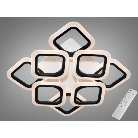 Люстра стельова LED Diasha AS8060/4+4BK, 80W, чорний акрил, діаметр 47 см, димер, сучасний стиль