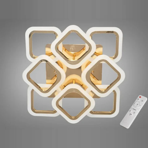 Люстра стельова LED Diasha AS8060/4+4G Dimmer, 80W, 4400 лм, золото