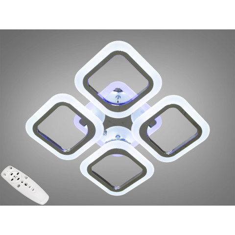 Люстра стельова LED Diasha AS8060/4HR, 50W, 3200K/4100K/6000K, акрил, хром, сучасний стиль для дому