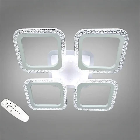 Потолочная LED-люстра Diasha AS8170/4WH, квадраты, 55 W, пульт ДУ