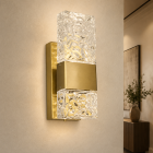 Світлодіодне настінне бра Artlight B165-WALL, 18 Вт, латунь та прозоре скло