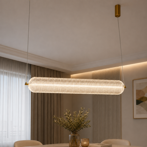 Підвіс LED Diasha D221204/1A L1000 золото 25 Вт циліндричний