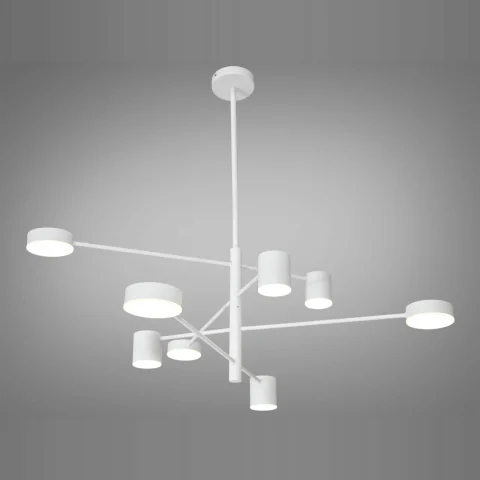 Люстра LED Diasha D302-8WH 40W, 4100K, біла, 8 ламп, IP20, Ø95 см