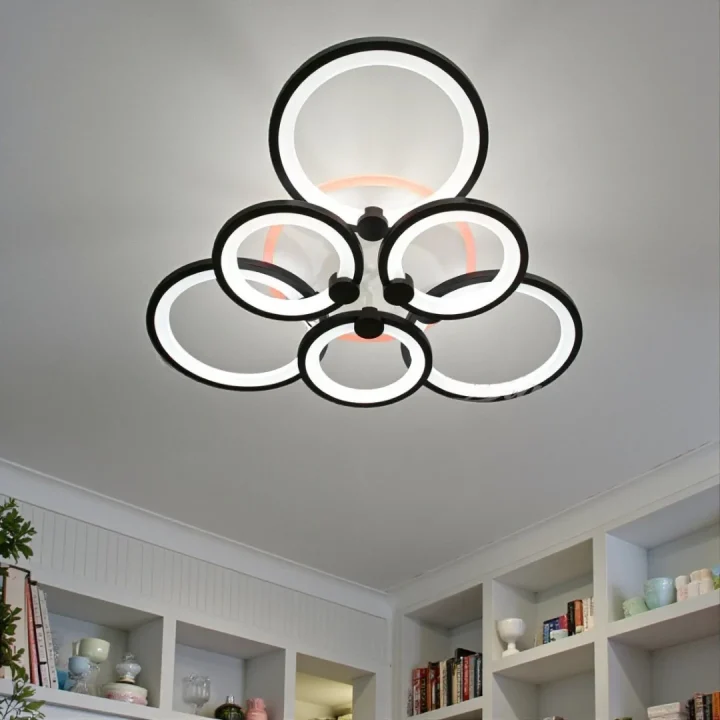 Люстра D8022/3+3BK LED 3color