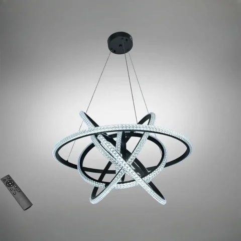 Підвісна LED-люстра Diasha D8705/600-6BK, чорна, 95W