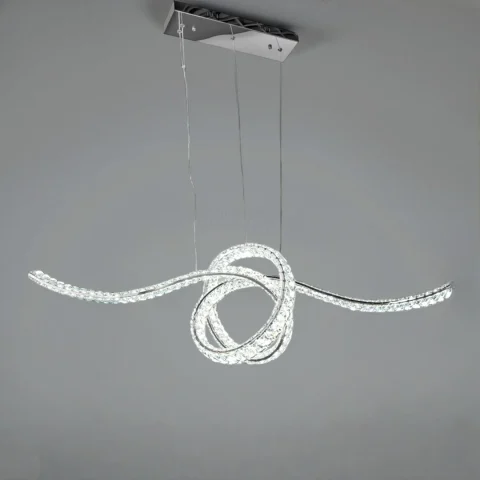 Підвісна LED-люстра Diasha D8821/1100x300CH, кришталева спіраль 115 см, 85 W, пульт ДК