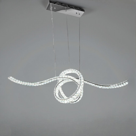 Підвісна LED-люстра Diasha D8821/1100x300CH, кришталева спіраль 115 см, 85 W, пульт ДК