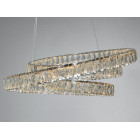 Стильна підвісна LED-люстра з кришталем Diasha D8876/600CH, 92W, пульт, хром, Ø58 см