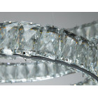 Стильна підвісна LED-люстра з кришталем Diasha D8876/600CH, 92W, пульт, хром, Ø58 см