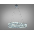 Сучасна підвісна LED-люстра з кришталем Diasha D8920/600x400CH, 86W, хром, 58×40 см