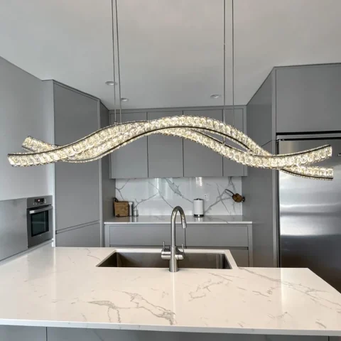 Підвісна LED-люстра Diasha D8947/1200-2CH, хвиля, 85 W, 116 см, 15–25 м² Підвісна LED-люстра Diasha D8947/1200-2CH, хвиля, 85 W, 116 см, 15–25 м²