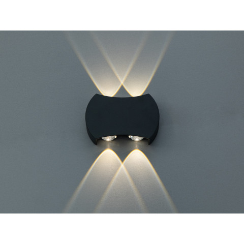 LED фасадне бра Diasha DFB-8622-4BK чорне 4 Вт 4 промені