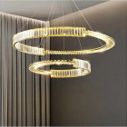 Кришталева люстра кільця в золоті до 30 м² 150 Вт Dim 7932-800+600