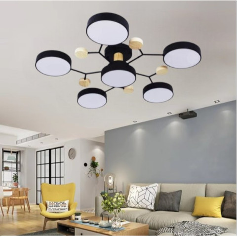 Світлодіодна LED люстра Linisoln Dim 9609/5+1BK