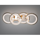 Люстра стельова LED Diasha H8022/2+2G, 65W, 3200K-6500K, золото, акрил, сучасний стиль для дому