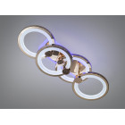 Люстра стельова LED Diasha H8022/2+2G, 65W, 3200K-6500K, золото, акрил, сучасний стиль для дому