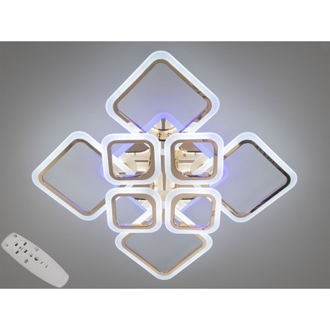Люстра стельова LED Diasha HA8060/4+4G, 115W, 3200K-6500K, золото, сучасний стиль з пультом управління