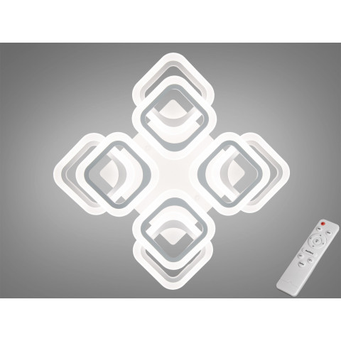 Люстра стельова LED Diasha HAS8060/4+4WH, 120W, білий, хай-тек стиль для коридору, вітальні, спальні