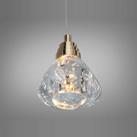 LED підвіс Diasha J2580-1S G золото, скло з бульбашками 4 Вт