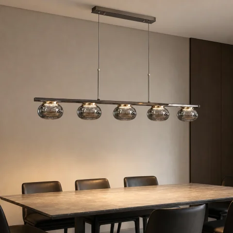 Светодиодная подвесная люстра Artlight LQ7125-5L с 5 графитовыми плафонами, 29W