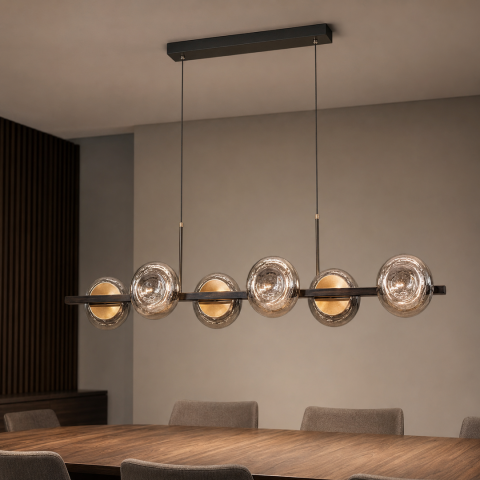 Світлодіодна підвісна люстра Artlight LQ7130-6L із шістьма круглими модулями, 35W