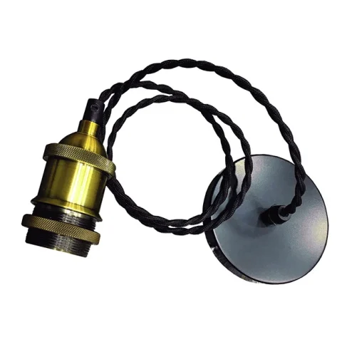 Підвісний світильник Levistella AMP12002-1, E27, чорний з золотим патроном (LOFT), без плафона Підвісний світильник Levistella AMP12002-1, E27, чорний з золотим патроном (LOFT), без плафона