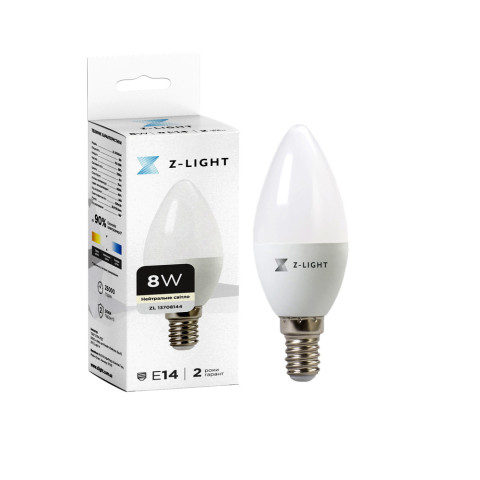 Лампа LED Levistella The Light 1002 Е14 8w 4000k свічка, 8W, 4000K, свічка, 720Лм, сучасний стиль