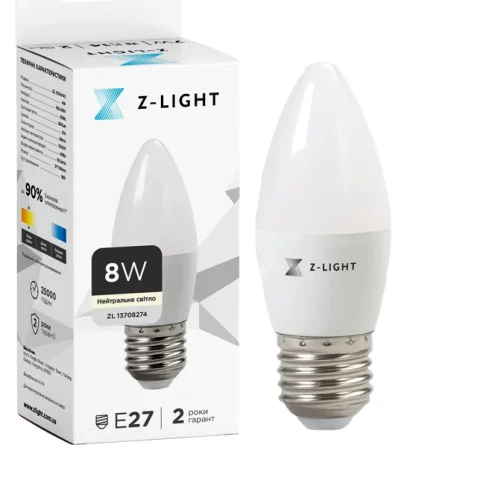 Лампа LED Levistella The Light 1002 E27 8W 4000K свічка, 850 лм