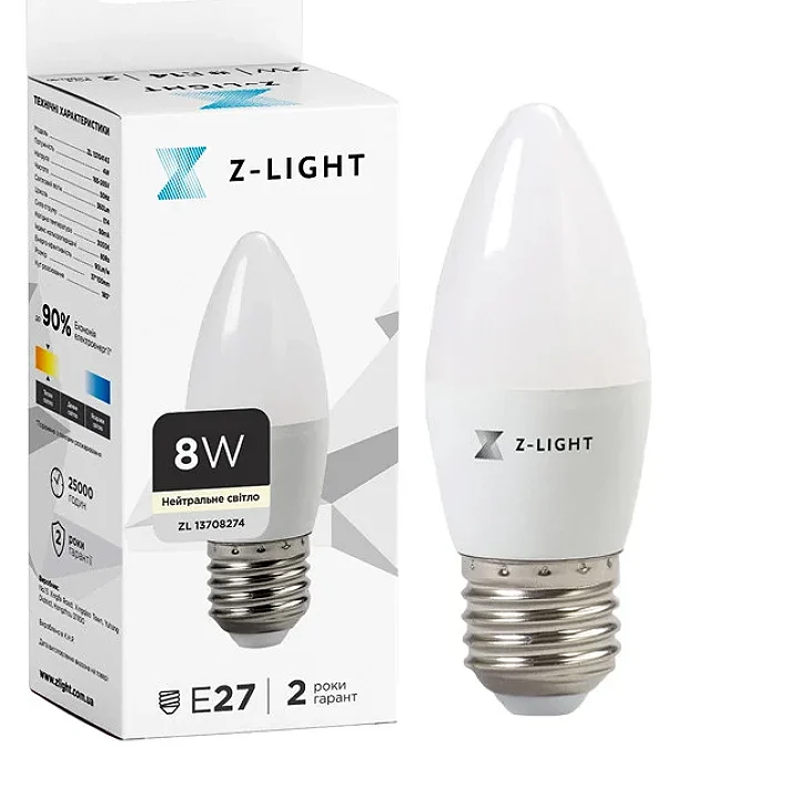 Лампа Led Levistella The Light 1002 E27 8W 4000K Свічка L…
