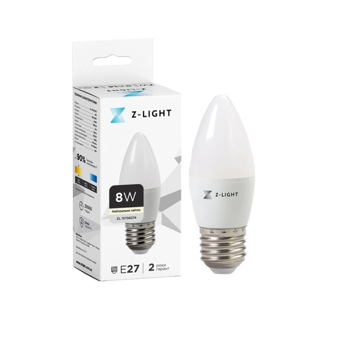 Лампа LED Levistella The Light 1002 Е27 8w 4000k свічка, 8W, 4000K, свічка, 850 Лм, сучасний стиль Лампа LED Levistella The Light 1002 Е27 8w 4000k свічка, 8W, 4000K, свічка, 850 Лм, сучасний стиль