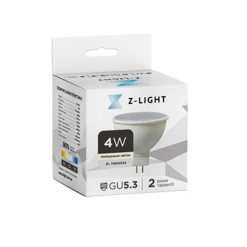 Лампа LED Levistella The Light 1031 MR16 4w 4000k, 4W, 4000K, GU5.3, 360Lm, білий, для освітлення