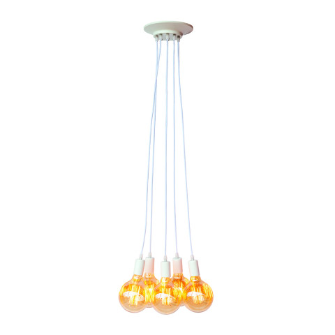Світильник підвісний Levistella 7527120-5 WH, 5xE27, білий, лофт стиль