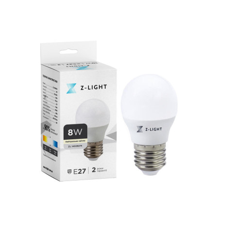 Лампа LED Levistella The Light 1001 Е27 8w 4000k G45, 8W, 4000K, алюміній та пластик, сучасний стиль