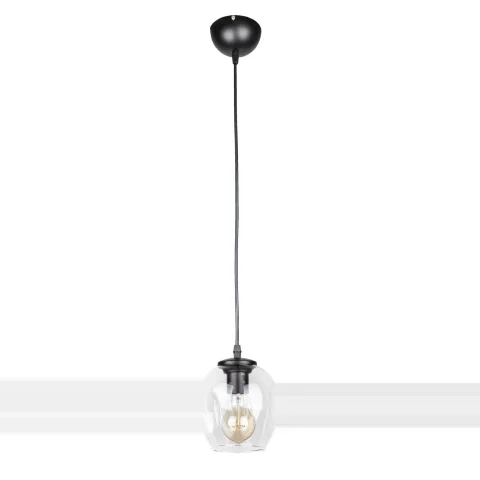 Подвесной светильник Levistella 756PR0231F-1 BK+CL, 40W, E27, черный металл + стекло (1 лампа)